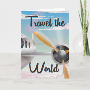 Travel the World Classic airplane poster Holiday Card