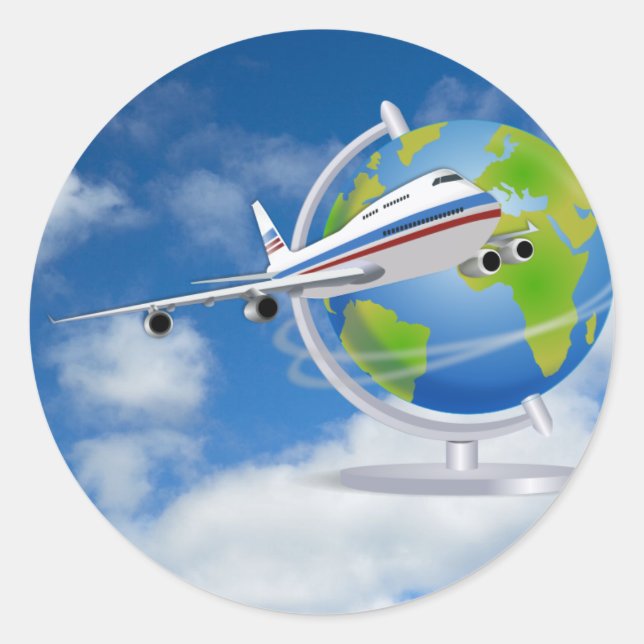 Travel the World Classic Round Sticker (Front)