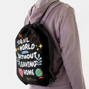 Travel the World Drawstring Backpack