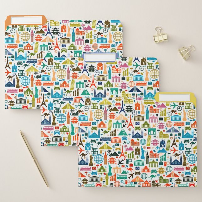 Travel the world file folder (Set)