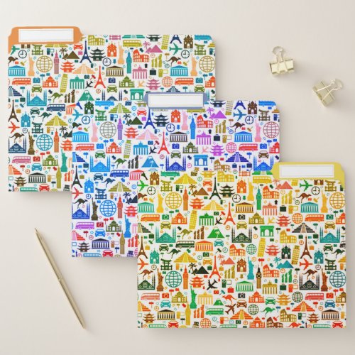 Travel the world file folder