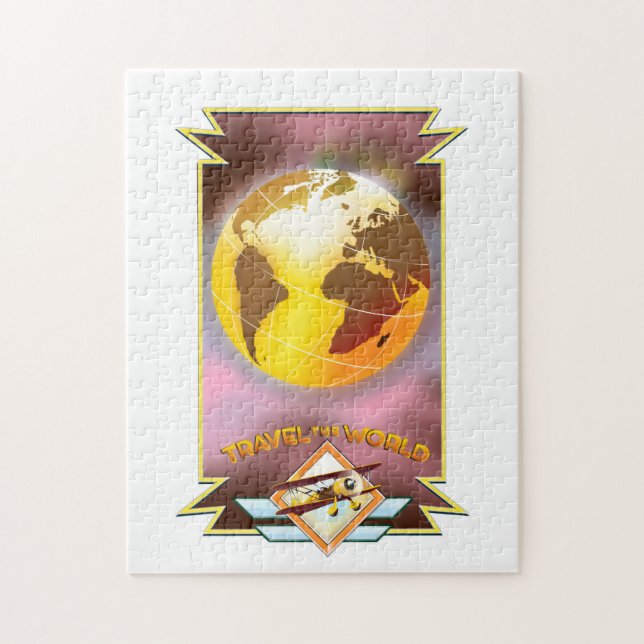 Travel the World Golden Globe Jigsaw Puzzle (Vertical)