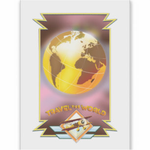 Travel the World Golden Globe Sticker