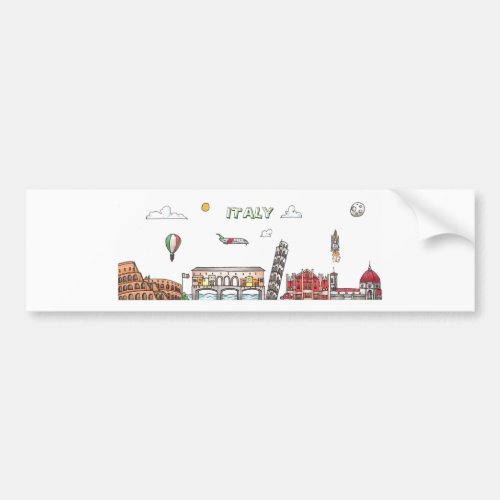 Travel the World _ Italy Bumper Sticker