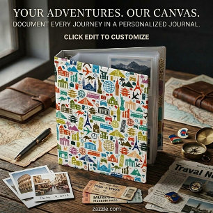 Travel the world photo 3 ring binder