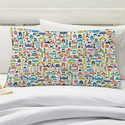 Travel the world pillow case