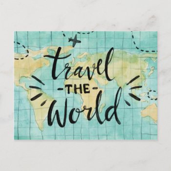 Travel The World Postcard by Zazzlemm_Cards at Zazzle