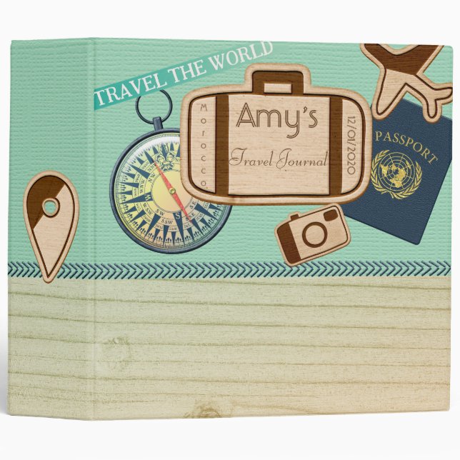 Travel The World Travel Journal Binder (Front/Spine)