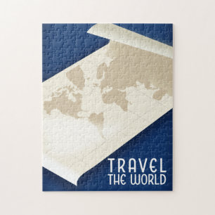 Travel the World vintage style travel poster Jigsaw Puzzle