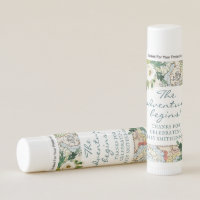 Travel Theme Adventure Begins Baby Shower Favor Lip Balm