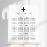 Travel Theme Airport Code Wedding Seating Chart