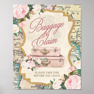 TRAVEL theme BAGGAGE CLAIM - Favor Table Sign 