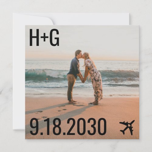 Travel Theme Beach Destination Wedding Photo Save The Date