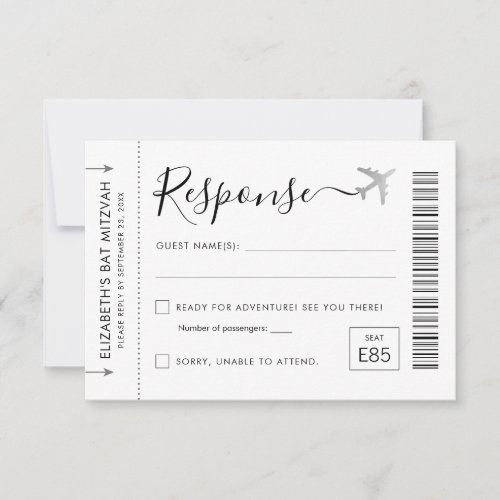 Travel Theme Boarding Pass Ticket Party RSVP