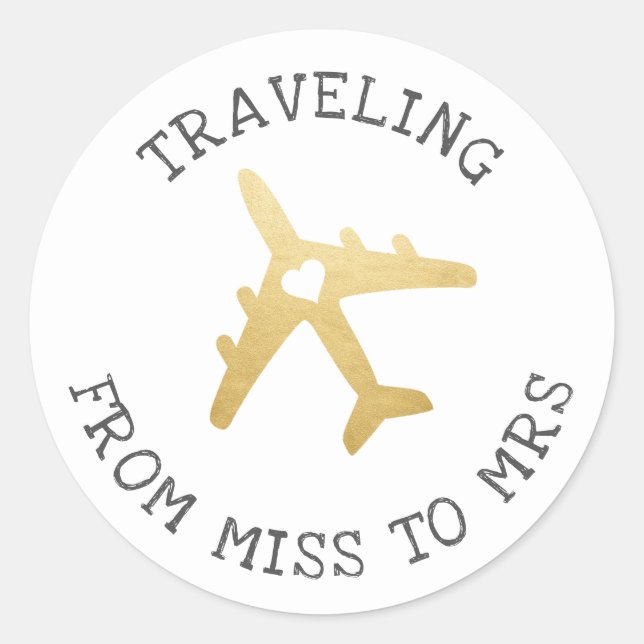 Travel theme destination bridal shower favor label (Front)