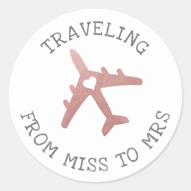 Travel theme destination bridal shower favor label (Front)