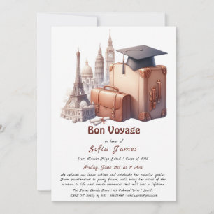 Travel Theme Graduation Party Invitation