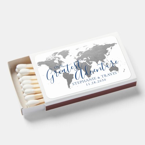 Travel Theme Greatest Adventure Personalized Matchboxes