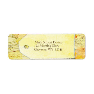 Travel theme in cocoa and cream address labels. label