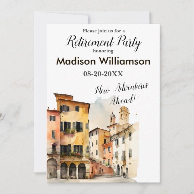 Travel Theme Retirement Party   Invitation (Front)