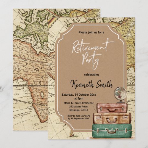 Travel Theme Retirement Party Invitation
