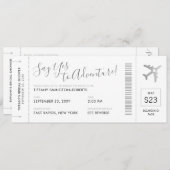  Travel Theme Silver Bridal Shower Boarding Pass Invitation (Front/Back)