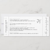  Travel Theme Silver Bridal Shower Boarding Pass Invitation (Back)