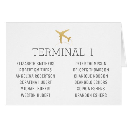 Travel Theme Table Number Name List Sign Card