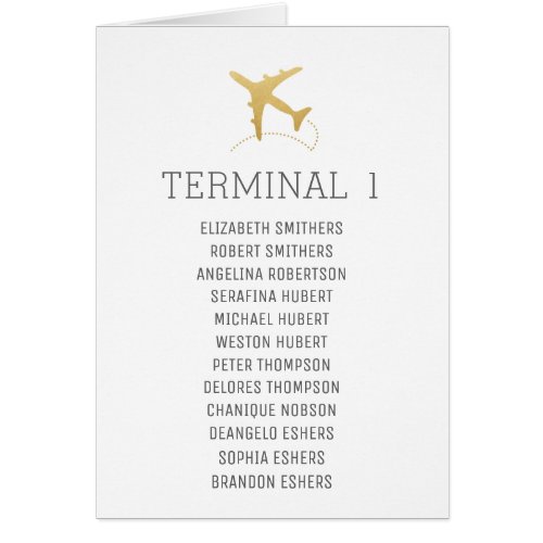 Travel Theme Table Number Name List Sign Card