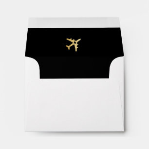 Travel Theme Wedding Airplane Heart Envelope