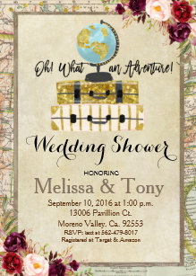 Travel Wedding Invitations Zazzle Travel Theme Wedding Shower Invitation