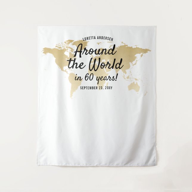Travel Theme World Map Around the World Backdrop (Front)