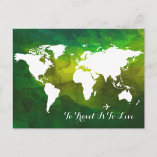 travel theme . worldmap postcard