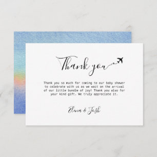 Travel themed Baby Shower Cute Flat Thank You Card
