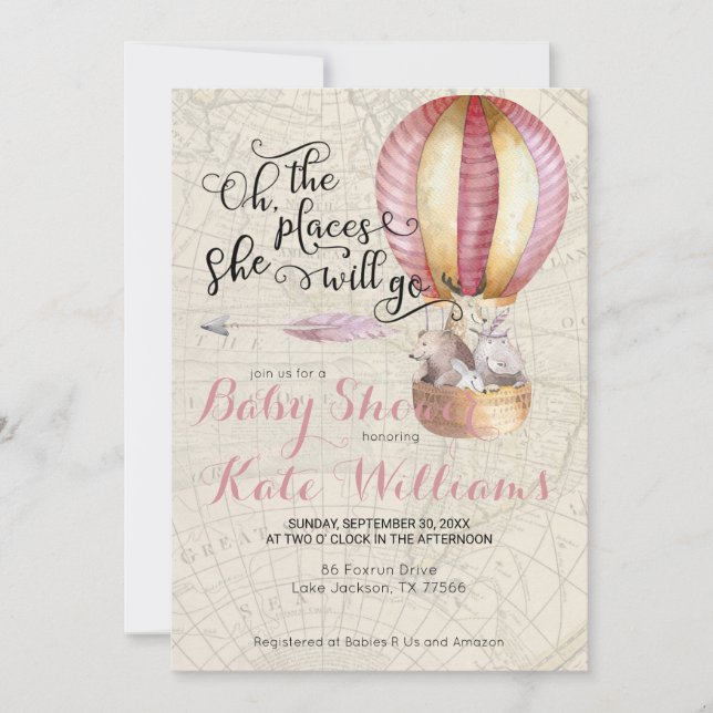 Travel Themed Baby Shower Invitation (Front)