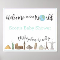 Travel Themed Baby Shower Poster