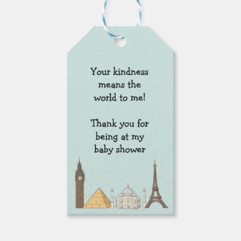 Travel Themed Baby Shower Tags | Party Favor by AestheticJourneys at Zazzle