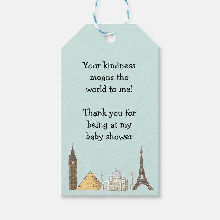 Travel Themed Baby Shower Tags Party Favor Zazzle Com