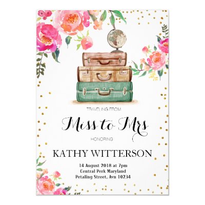 travel theme bridal shower invitations