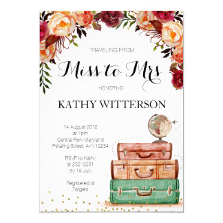 travel theme bridal shower invitations