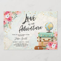 Travel themed Bridal shower Love is Adventure Pink