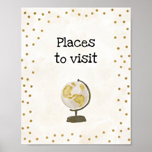 Travel themed Bridal Shower Sign (Front)