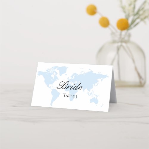 Travel themed folded place cards