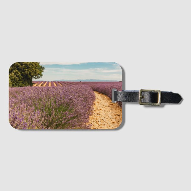 Travel Themed Gift with Lavender Photo Luggage Tag (Front Horizontal)