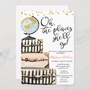 Travel Themed Graduation Party Invitation