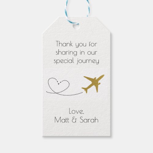 Travel Themed Party Favor Tag_ Gold Wedding Gift Tags