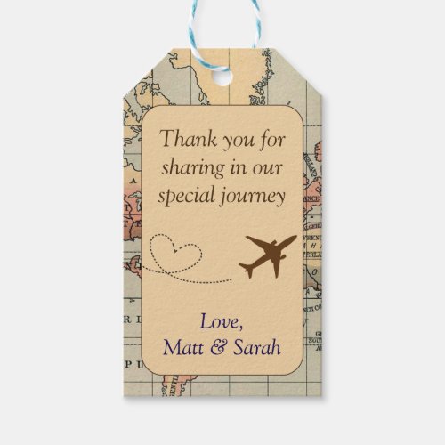 Travel Themed Party Favor Tag_ Vintage Wedding Gift Tags