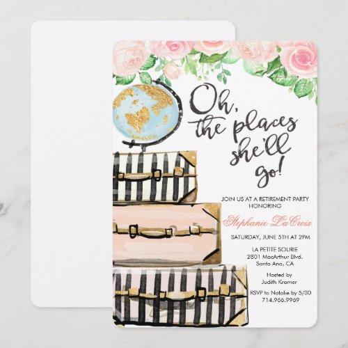 Travel Themed Retirement Party Invitation