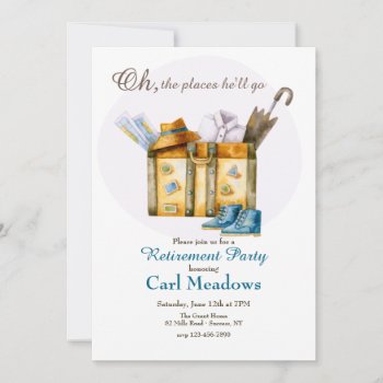 Travel Themed Retirement Party Invitation by CottonLamb at Zazzle