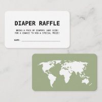 Travel Themed Sage Green Baby Shower Diaper Raffle